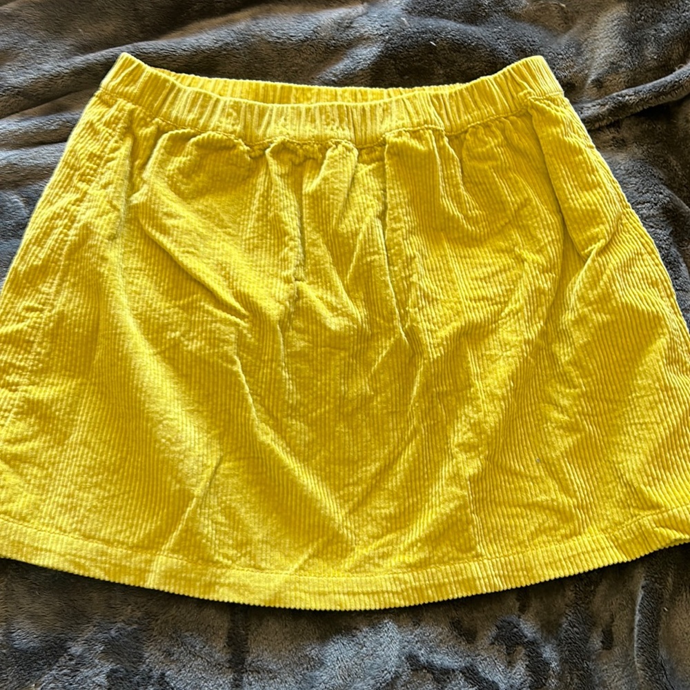 Corduroy Yellow Mini Skirt- American Eagle